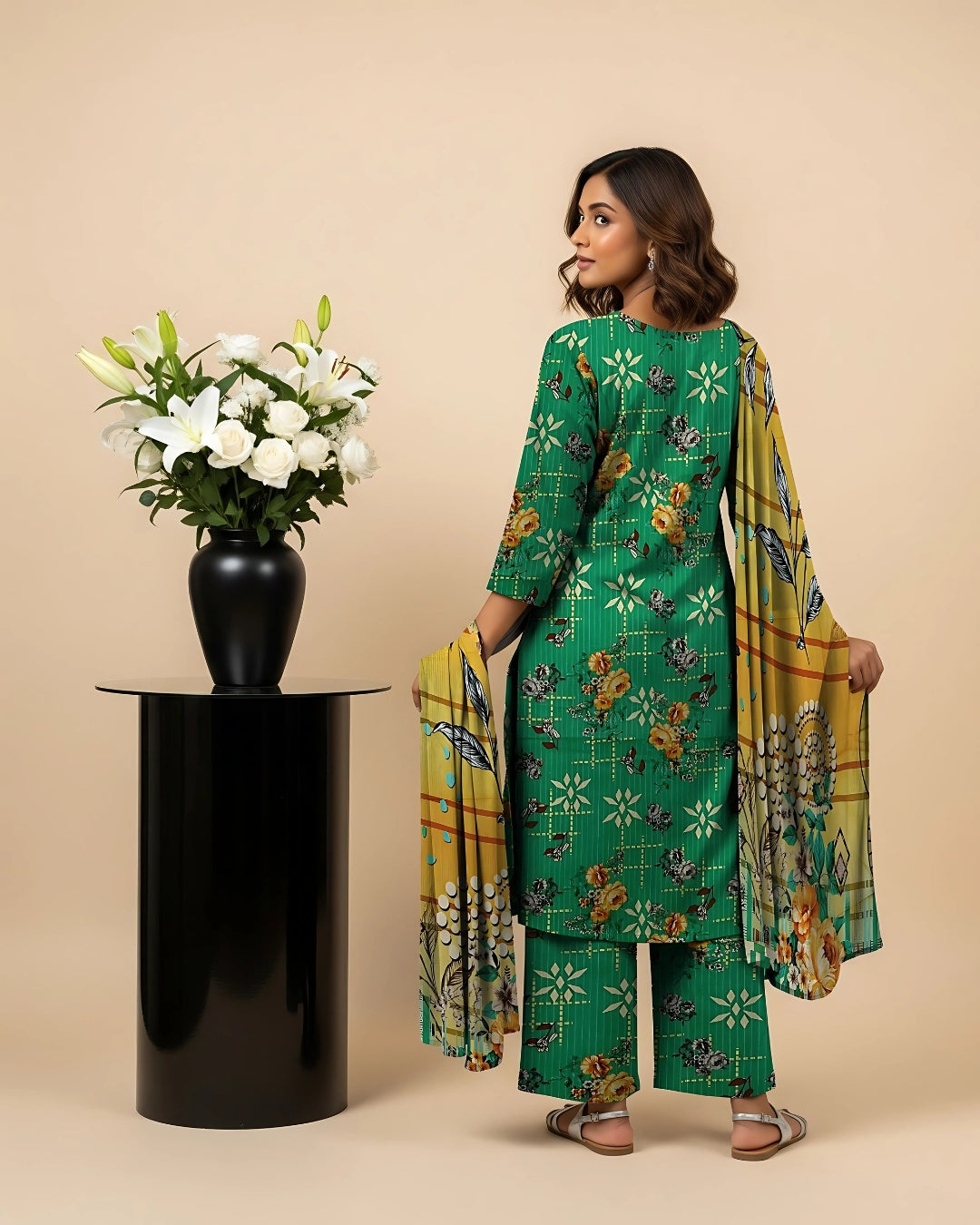 Forest Green Bana Dora Suit