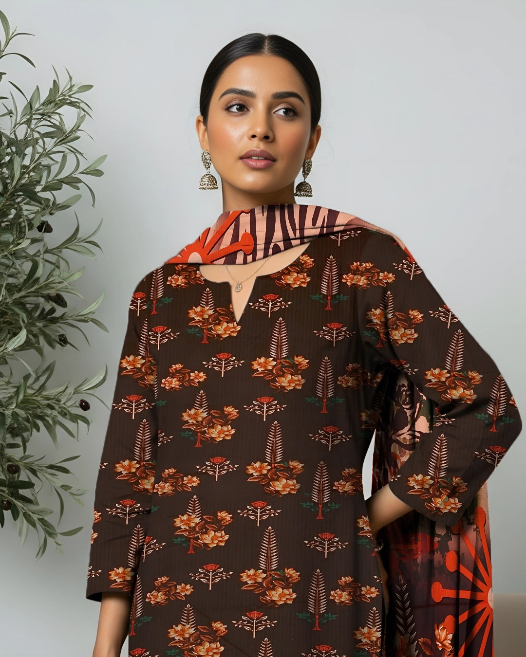 Rich Brown Bana Dora Suit