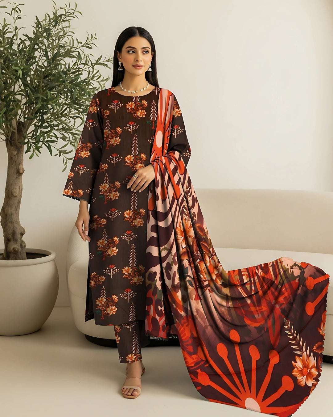 Rich Brown Bana Dora Suit
