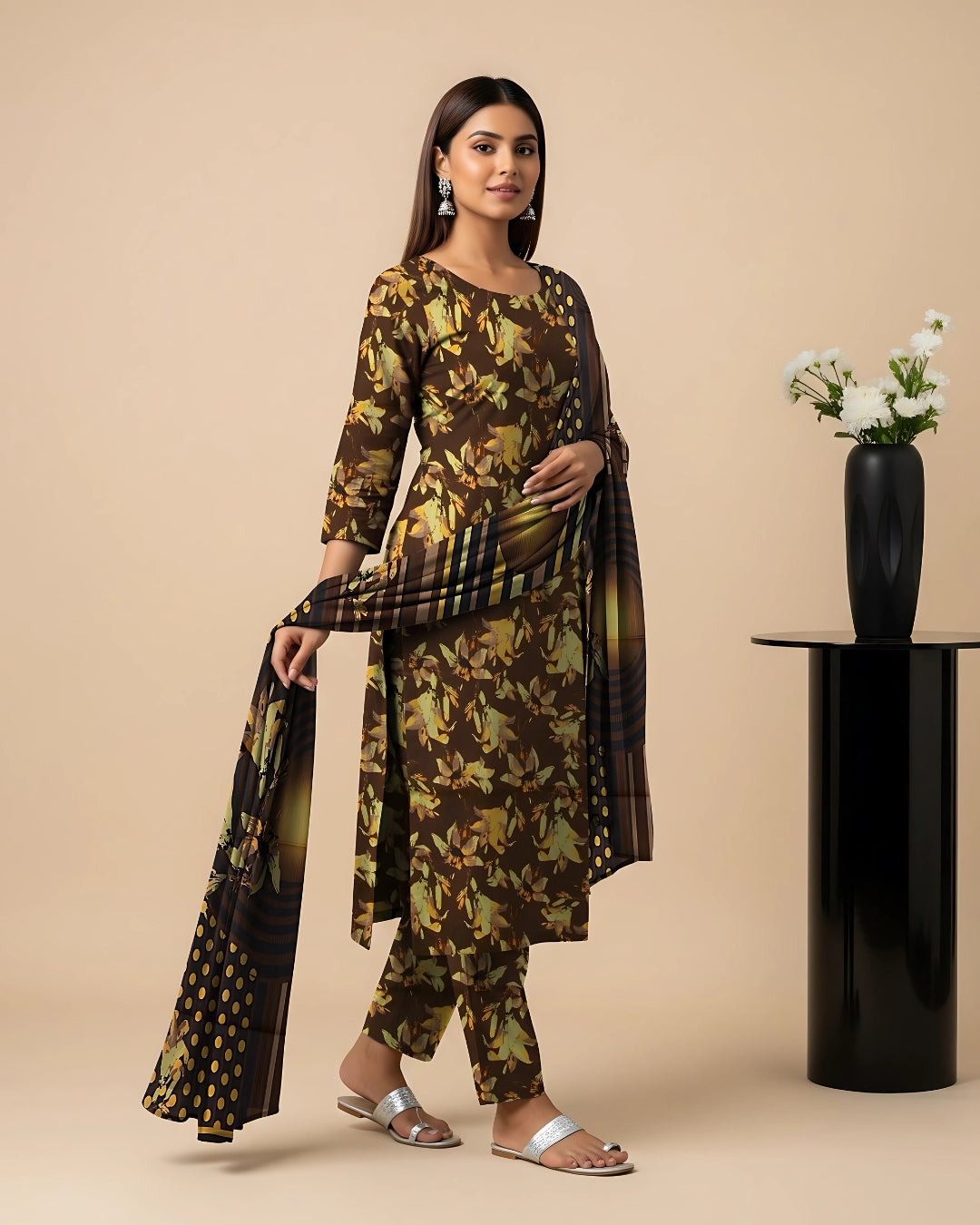 Mocha Brown Bana Dora Suit