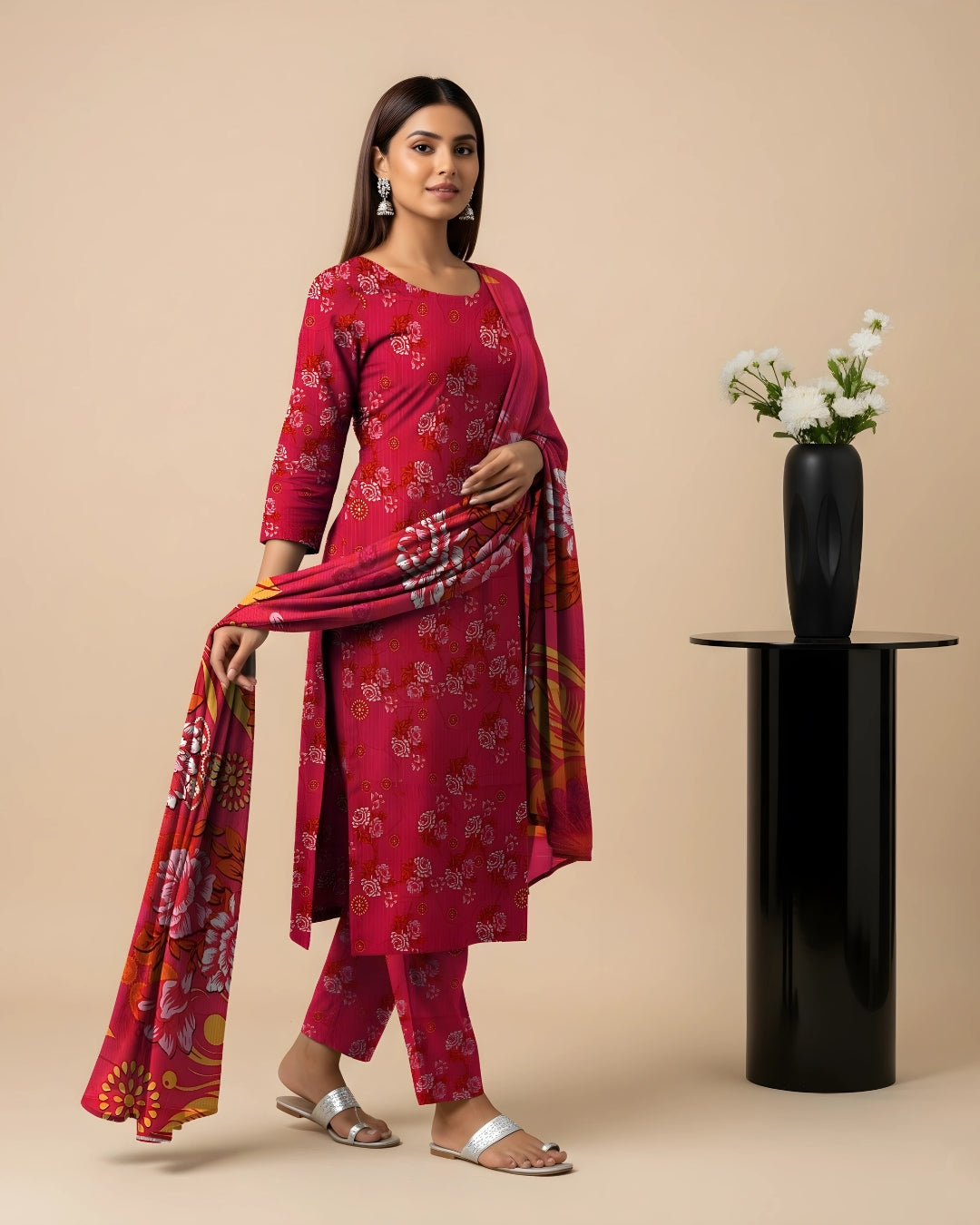 Deep Red Bana Dora Suit